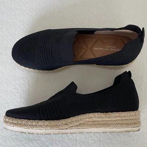 Adrienne Vittadini | Sport Black Slip On Flat Niko Knit Espadrilles | Size 10
